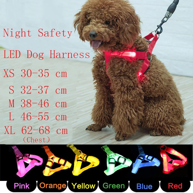 Light up. Safety Harness Dog Flashing Light Harness LED 