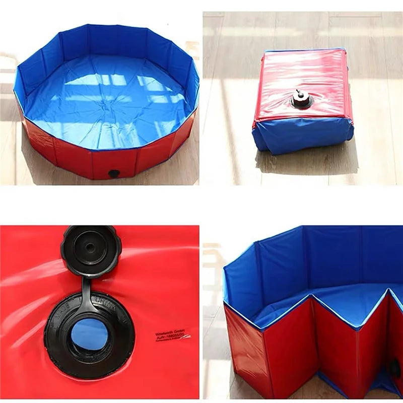 60/80Cm PVC Foldable Dog Pool Pet Bathtub Wash Pool Outdoor Indoor Swimming Tub Summer Cooling Bathing Pool Pet Dog Supplies