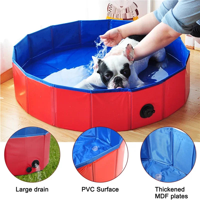 60/80Cm PVC Foldable Dog Pool Pet Bathtub Wash Pool Outdoor Indoor Swimming Tub Summer Cooling Bathing Pool Pet Dog Supplies