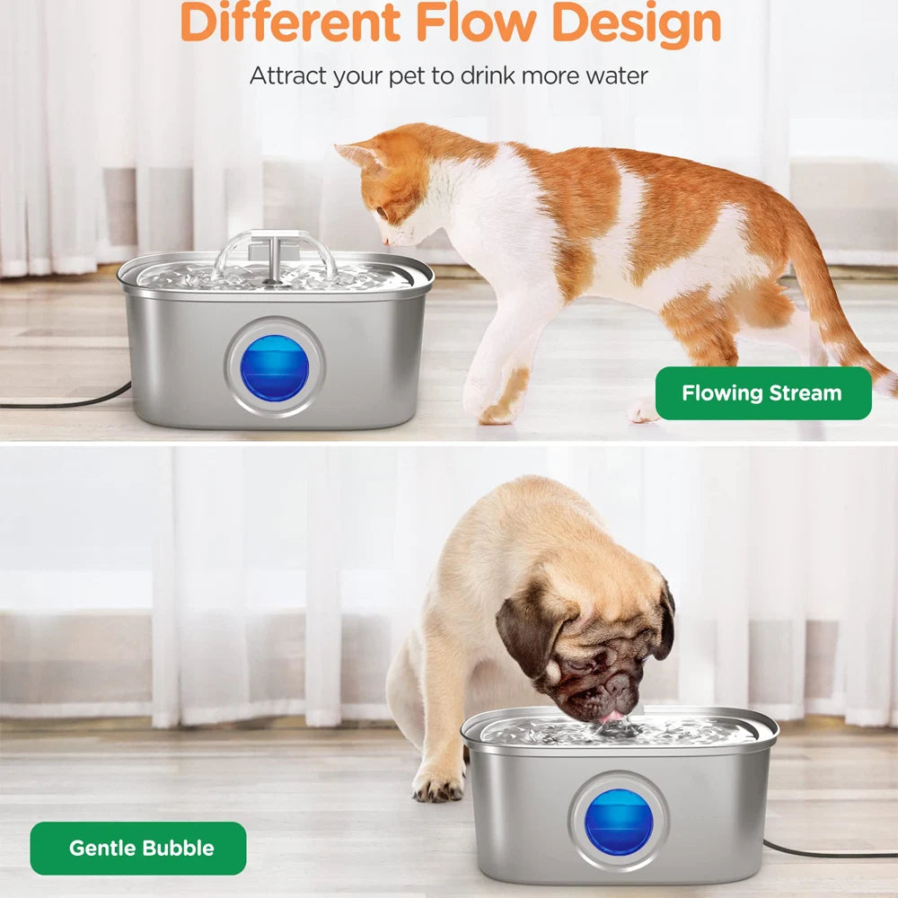 3.2L Drinking Fountain Automatic Stainless Steel For Cats & Dogs