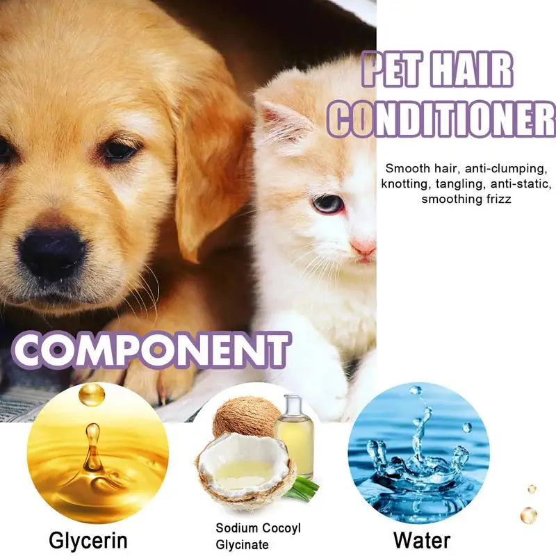 Pet Hair Conditioner 50Ml Cat Dog Soft Hair Furconditioning Oil Pet Hair Cleaning Care Cream Fluffy Pet Coat Balm for Pet Hair